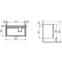 Тумба под раковину Laufen Kartell 90 подвесная Оранжевая глянцевая арт-4.0760.2.033.635.1 — фото 2, Тумбы под раковину