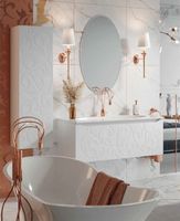 Шкаф пенал Clarberg Elegance 40 подвесной Белый арт-EL0504 — фото 3, Пеналы для ванной комнаты