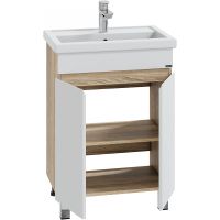 Тумба под раковину СанТа Марс 60 Белая Янтарное дерево арт-700409 — фото 2, Тумбы под раковину