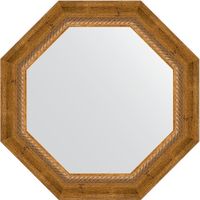 Зеркало Evoform Octagon 53х53 в багетной раме - Состаренная бронза с плетением 70 мм арт-BY 3673 — фото 1, Зеркала в ванную комнату