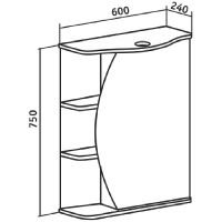 Зеркальный шкаф Runo Линда 60 R с подсветкой Белый арт-00000001082 — фото 5, Зеркальные шкафы в ванную