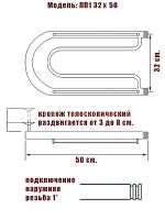 Водяной полотенцесушитель Ника Econ с полкой Хром арт-ПЛ 32/50 — фото 3, Водяные полотенцесушители