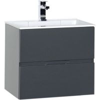 Тумба с раковиной Aquanet Алвита 60 подвесная Серый антрацит арт-213094 — фото 1, Тумбы с раковиной