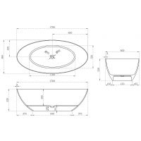 Ванна из искусственного камня Abber Stein 170x80 без гидромассажа арт-AS9625-1.7 — фото 8, Ванны из искусственного камня