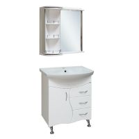 Зеркало со шкафом Runo Секрет 65 L с подсветкой Белое арт-00000000580 — фото 5, Зеркальные шкафы в ванную