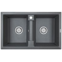 Кухонная мойка Paulmark Tandem 80/2 Графит арт-PM238150-DG — фото 1, Кухонные мойки