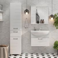 Зеркало со шкафом Volna Joli 70 L с подсветкой Белое арт-zsJOLI70.L-01 — фото 6, Зеркальные шкафы в ванную