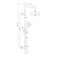 Душевая система Damixa Option с термостатом Черная матовая арт-DX218091300 — фото 6, Душевые стойки