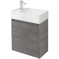 Тумба под раковину BelBagno Kraft Mini 50 L подвесная Cemento Grigio арт-KRAFT MINI-500/260-1A-SO-CG-L — фото 1, Тумбы под раковину