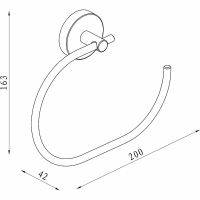 Полотенцедержатель Damixa Scandi Pro Хром арт-HASP34400 — фото 2, Полотенцедержатели
