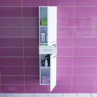 Шкаф пенал СанТа Омега 30 подвесной Белый арт-507002 — фото 2, Пеналы для ванной комнаты