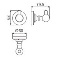 Крючок CeramaLux Caps Хром арт-51301 — фото 2, Крючки для полотенец