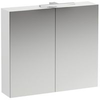 Зеркальный шкаф Laufen Base 80 с подсветкой Белый глянцевый арт-4.0280.2.110.261.1 — фото 1, Зеркальные шкафы в ванную