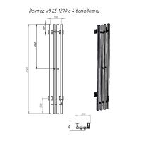 Электрический полотенцесушитель Тругор Пэк сп Вектор кв 4 120x15 Графит арт-ПэкспВекторкв412015грВГП — фото 2, Электрические полотенцесушители