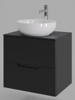 Тумба с раковиной Orange Line 60 подвесная Черная матовая арт-Li-60TubMDF+B07-420W — фото 2, Тумбы с раковиной