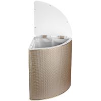 Корзина для белья Geralis Ромб Бежевая темная, кант Золото, угловая арт-RBG-U — фото 2, Корзины для белья