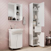 Зеркало со шкафом Volna Adel 50 R с подсветкой Белое арт-zsADEL50.R-01 — фото 6, Зеркальные шкафы в ванную