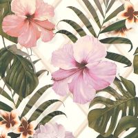 Обои Livingwalls Michalsky 3 Винил на флизелине (0,53*10,05) Зеленый/Розовый/Белый, Цветы/Листья арт-36518-1 — фото 1, Обои для стен