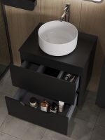 Товар: Тумба с раковиной Orange Line 60 подвесная Черная матовая арт-Li-60TubMDF+B07-345W - фото 4 Тумба с раковиной Orange Line 60 подвесная Черная матовая арт-Li-60TubMDF+B07-345W — фото 4, Тумбы с раковиной