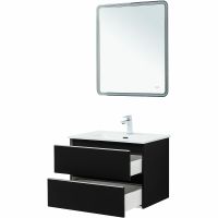 Тумба под раковину Aquanet Вега 70 подвесная Черная матовая арт-329596 — фото 11, Тумбы под раковину