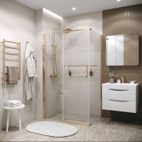 Душевая стенка Grossman Pragma 80 профиль Золото сатин стекло прозрачное арт-200.K33.03.80.32.00 — фото 2, Боковые стенки