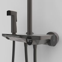 Душевая система Berges Pulsar с термостатом Оружейная сталь арт-075013 — фото 6, Душевые стойки