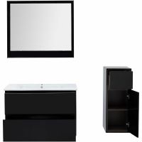 Тумба под раковину Aquanet Милан 100 подвесная Черный глянец арт-269299 — фото 7, Тумбы под раковину