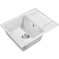 Кухонная мойка Milacio Navarra 65 Cuarzo / белая / искусственный камень / 65x21 /2x50 см / врезная / с крылом арт-MC.77062 — фото 1, Кухонные мойки