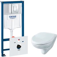 Комплект унитаза Rosa Элеганс Люкс Вн УнБ32 4620008195438 с инсталляцией Grohe Rapid SL 38775001 с сиденьем Микролифт и клавишей смыва Хром арт-4620008195438+38775001 — фото 1, Комплекты унитаз + инсталляция