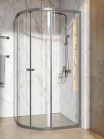 Товар: Душевой уголок Orange 100x100 профиль Черный стекло прозрачное арт-E01-100TB/G - фото 4 Душевой уголок Orange 100x100 профиль Черный стекло прозрачное арт-E01-100TB/G — фото 4, Душевые уголки четверть круга