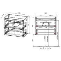 Тумба под раковину Style Line Бергамо 60 подвесная Серая антискрейч арт-СС-00002317 — фото 6, Тумбы под раковину