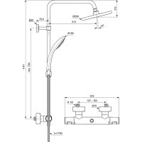 Товар: Душевая система Ideal Standard Ceratherm T25 с термостатом Черная матовая арт-A7545XG - фото 8 Душевая система Ideal Standard Ceratherm T25 с термостатом Черная матовая арт-A7545XG — фото 8, Душевые стойки