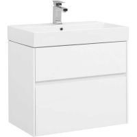 Тумба с раковиной Aquanet Бруклин 70 подвесная Белая арт-212597 — фото 1, Тумбы с раковиной