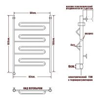Электрический полотенцесушитель Ника Curve ЛZ 100/60 Хром арт-ЛЗ 100/60 лев — фото 3, Электрические полотенцесушители