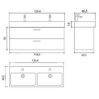 Тумба под раковину Creto Tivoli 120 Due подвесная Soft арт-8-1393S — фото 4, Тумбы под раковину