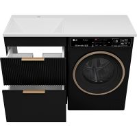 Тумба с раковиной Brevita Enfida 120 L Черная матовая арт-УТ000016087 — фото 3, Тумбы с раковиной