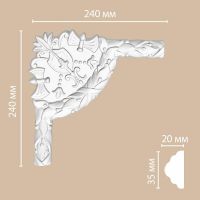Угловой элемент Decomaster 240x240x25 мм арт-DP 8052 A — фото 2, Молдинги