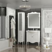 Шкаф пенал Opadiris Брунелла 38 L Белый матовый арт-00-00004341 — фото 3, Пеналы для ванной комнаты