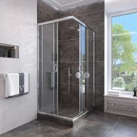 Душевой уголок Veconi Rovigo RV-113 90x90 профиль Хром стекло прозрачное арт-RV113-90-01-C4 — фото 3, Квадратные душевые уголки