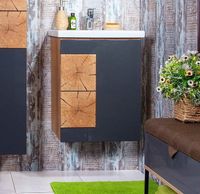 Тумба под раковину Бриклаер Форест 50 подвесная Дуб золотой Антрацит арт-4627125414640 — фото 2, Тумбы под раковину