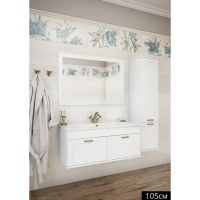 Зеркало Sanflor Ванесса 105 Белое арт-С0001121 — фото 1, Зеркала в ванную комнату