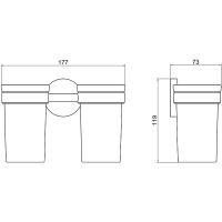 Стакан для зубных щеток Schein Kahlo двойной Хром арт-9132CH — фото 2, Стаканы для зубных щеток