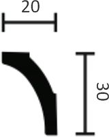 Карниз NMC Wallstyl DSCLWT200080 2000x30x20 мм арт-WT8 — фото 2, Карнизы