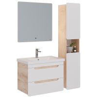 Тумба под раковину Lemark Olivia 80 подвесная Белый глянец Дуб Кантри арт-LM08OL80T — фото 7, Тумбы под раковину