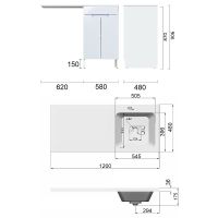Тумба с раковиной Orange Sistema 120 R Белая арт-STD-120TUW+RAR — фото 14, Тумбы с раковиной
