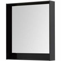 Зеркало Aquanet Милан 80 с подсветкой Черный глянец с сенсорным выключателем арт-306387 — фото 3, Зеркала в ванную комнату