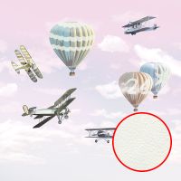 Фреска детская Ortograf Для самых маленьких 32906 Фактура флок FLK Флизелин (2,7*2,7) Розовый/Разноцветный, Самолеты/Воздушные шары арт-32906 (флок FLK) — фото 1, Фрески
