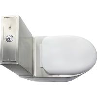 Унитаз компакт Nofer Нержавеющая сталь матовая с бачком и сиденьем арт-13016.S — фото 2, Напольные унитазы