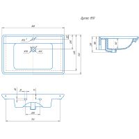 Раковина Кировит Дуглас 850 Белая арт-Вн Крв64 — фото 2, Раковины встраиваемые сверху