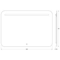 Зеркало Evoform Ledline 70x100 с подсветкой 8.5 W - сенсорный выключатель арт-BY 2447 — фото 6, Зеркала в ванную комнату
